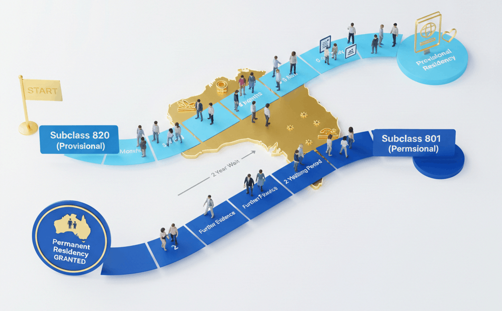 Difference Between Subclass 820 and 801 Partner Visa
