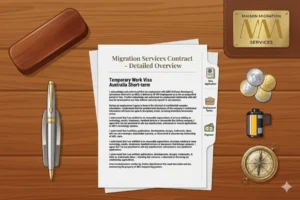 temporary work visa australia short term application documents and contract